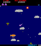 Time Pilot for Arcade - That blimp is the boss of the first stage.