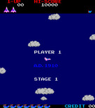 Time Pilot for Arcade - Game start, stage 1...