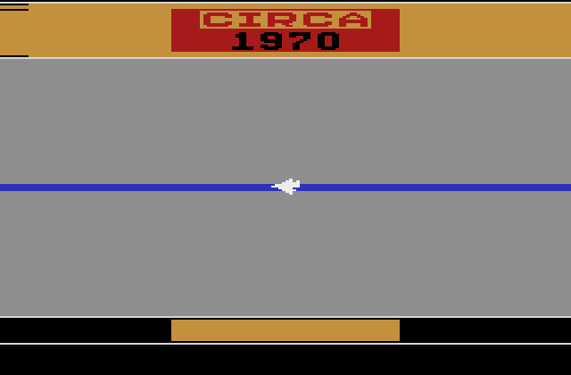 Time Pilot Atari 2600 Screenshot: Level completed, now we're moving to 1970...