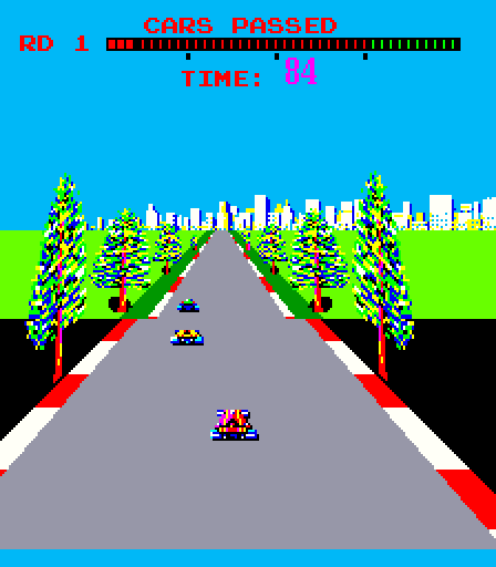Turbo Arcade Screenshot: The scenery keeps changing.