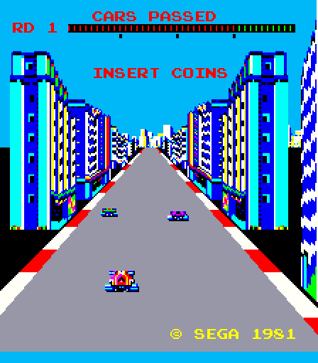 Turbo Arcade Screenshot: Game attract mode.