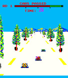 Turbo for Arcade - This section of road is icy.