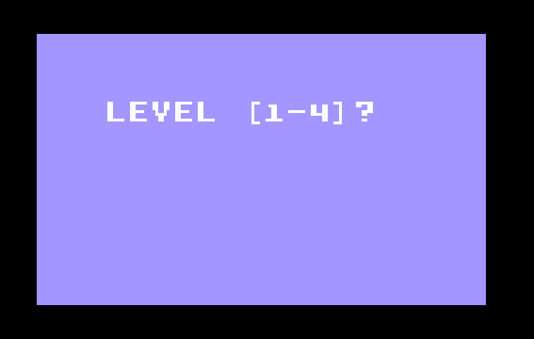 Turbo Intellivision Screenshot: Select a skill level.