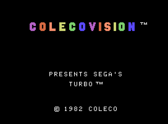 Turbo ColecoVision Screenshot: Title screen.
