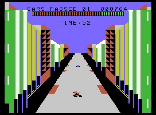 Turbo ColecoVision Screenshot: Crash! A car ran into me...