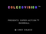 Super Action Baseball for ColecoVision - Title screen.