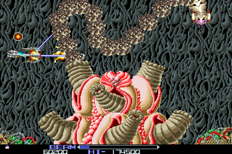 R-Type Arcade Screenshot: End of level 2...