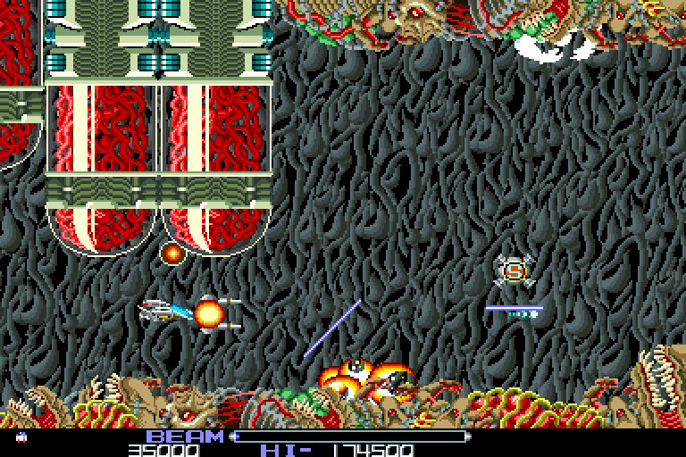 R-Type Arcade Screenshot: Start of stage 2.