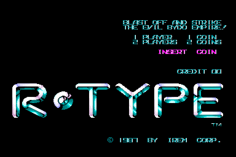 R-Type Arcade Screenshot: Title screen.