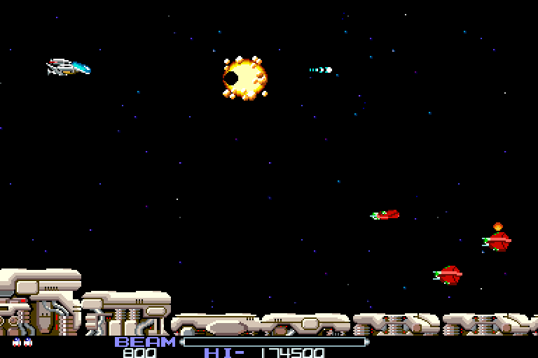 R-Type Arcade Screenshot: Game start.