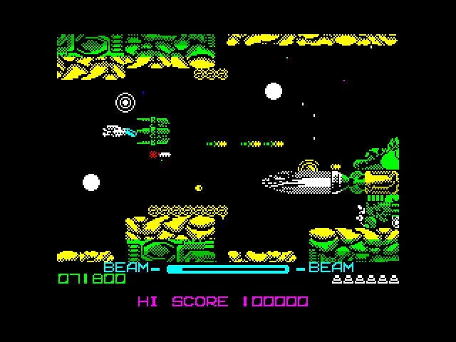 R-Type ZX Spectrum Screenshot: Start of level 3.