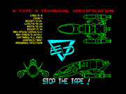 R-Type for ZX Spectrum - Introduction screen.