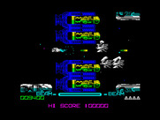 R-Type for ZX Spectrum - Blasting through a narrow passage...