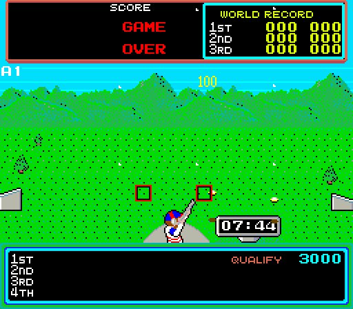 Hyper Sports Arcade Screenshot: Game demo; skeet shooting.