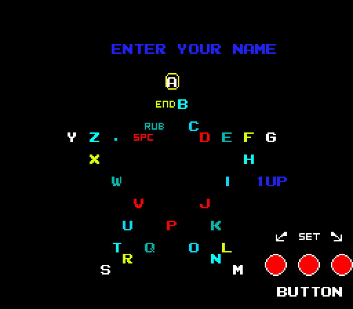 Hyper Sports Arcade Screenshot: First, enter your initials.