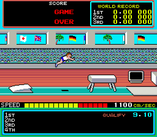 Hyper Sports Arcade Screenshot: Game demo; vaulting.