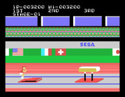 Hyper Sports for Sega SG-1000 - Game demo; gymnastics.