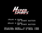 Hyper Sports for Sega SG-1000 - Title screen.