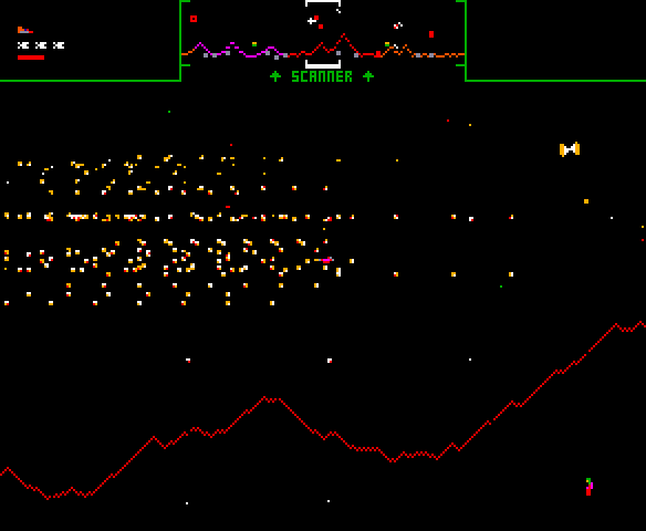 Stargate Arcade Screenshot: Crash! I've been hit!