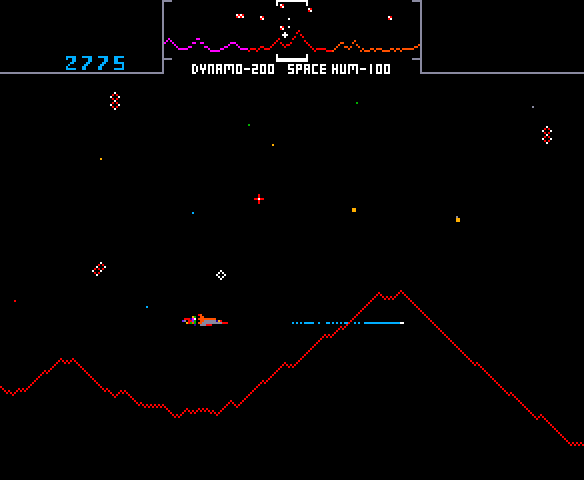 Stargate Arcade Screenshot: Stargate features several new types of alien invaders...