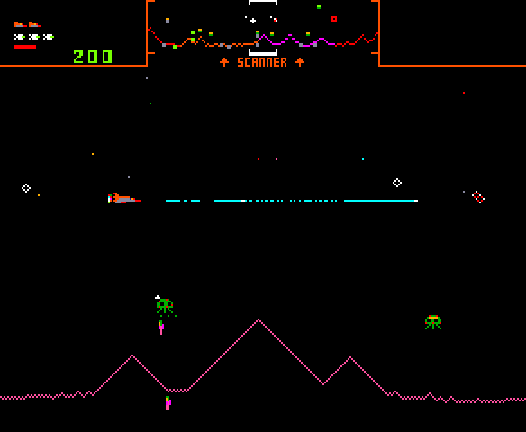Stargate Arcade Screenshot: Game start.