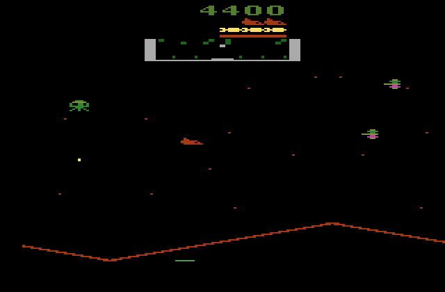 Stargate Atari 2600 Screenshot: More types of enemies appear as the game progresses...