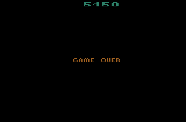 Stargate Atari 2600 Screenshot: Game over.