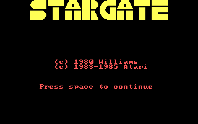 Stargate IBM PC/Compatibles Screenshot: Title screen.