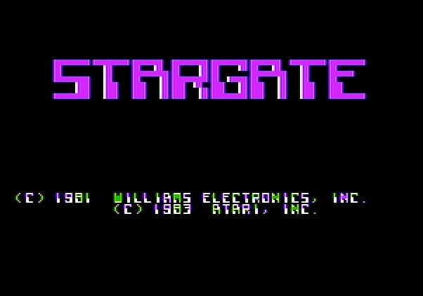 Stargate Apple II Screenshot: Title screen.