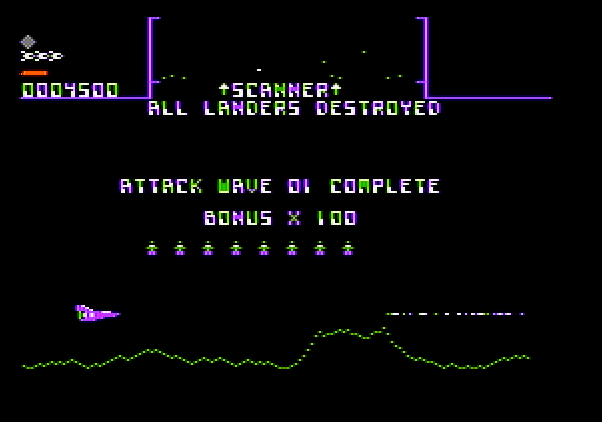 Stargate Apple II Screenshot: Level completed!