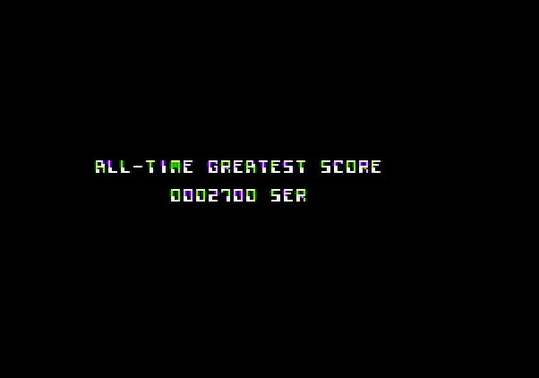 Stargate Apple II Screenshot: High score.