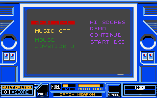 RoadBlasters Amiga Screenshot: You can also set some game options.