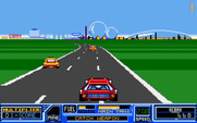 RoadBlasters for Amiga - Game start; don't crash into other cars!