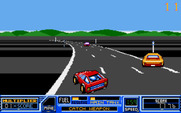RoadBlasters for Amiga - There are several different types of terrain to drive through...