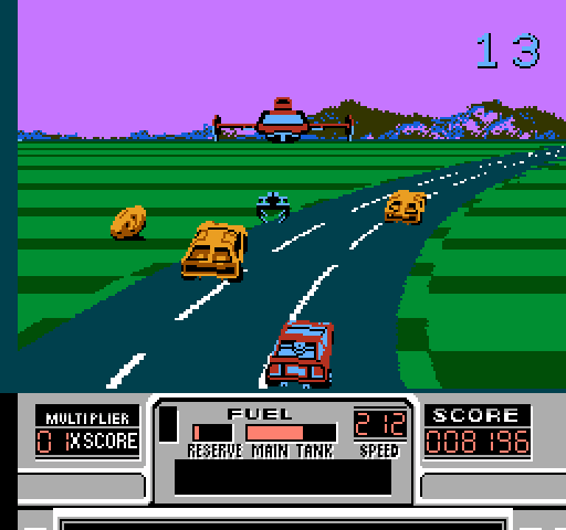 RoadBlasters NES / Famicom Screenshot: Catch the weapons without crashing!
