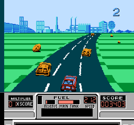 RoadBlasters NES / Famicom Screenshot: Don't crash on the turns...