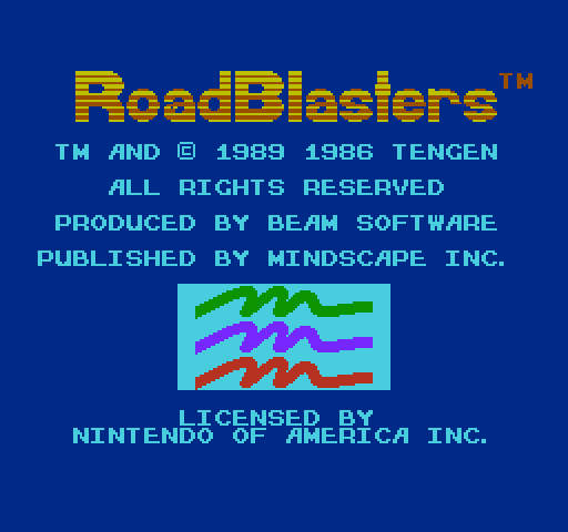 RoadBlasters NES / Famicom Screenshot: Title screen.