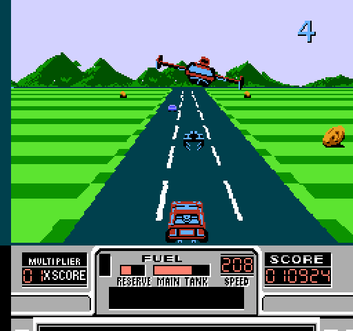 RoadBlasters NES / Famicom Screenshot: Catch items for additional firepower and capabilities!
