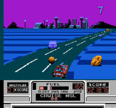 RoadBlasters for NES / Famicom - The gold colored globes provide more fuel than the green ones do.