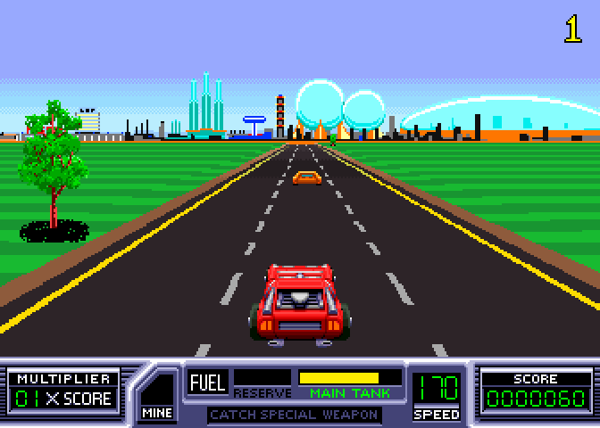 RoadBlasters Arcade Screenshot: And the race begins!