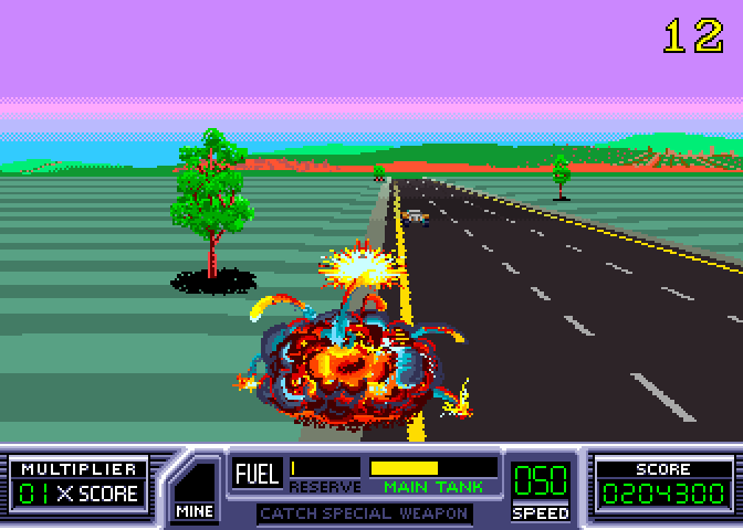RoadBlasters Arcade Screenshot: Another crash...