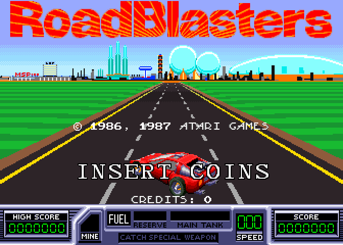 RoadBlasters Arcade Screenshot: Title screen.