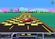 RoadBlasters for Arcade - End of the level; the checkerboard flashes different colors.