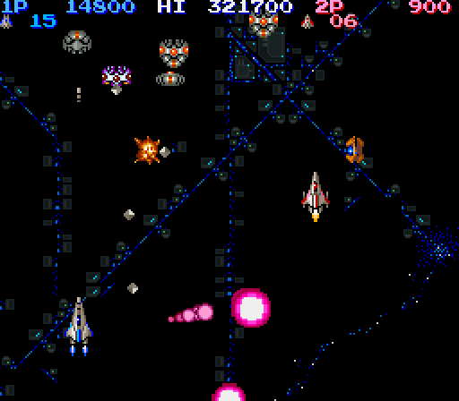 Life Force Arcade Screenshot: Stage 6...now things really start to get tough!