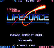 Life Force for Arcade - Title screen.