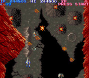 Life Force for Arcade - Stage 4 is a volcanic zone.