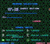 Life Force for Arcade - The games attract mode demonstrates some of the weapons you can acquire.