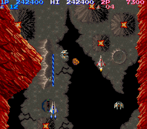 Life Force Arcade Screenshot: Entering a volcanic area...