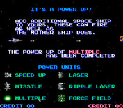Life Force for Arcade - The game's attract mode includes instructions on how to play.