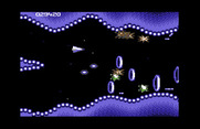 Life Force for Commodore 64 - More power ups left behind for shooting enemies...